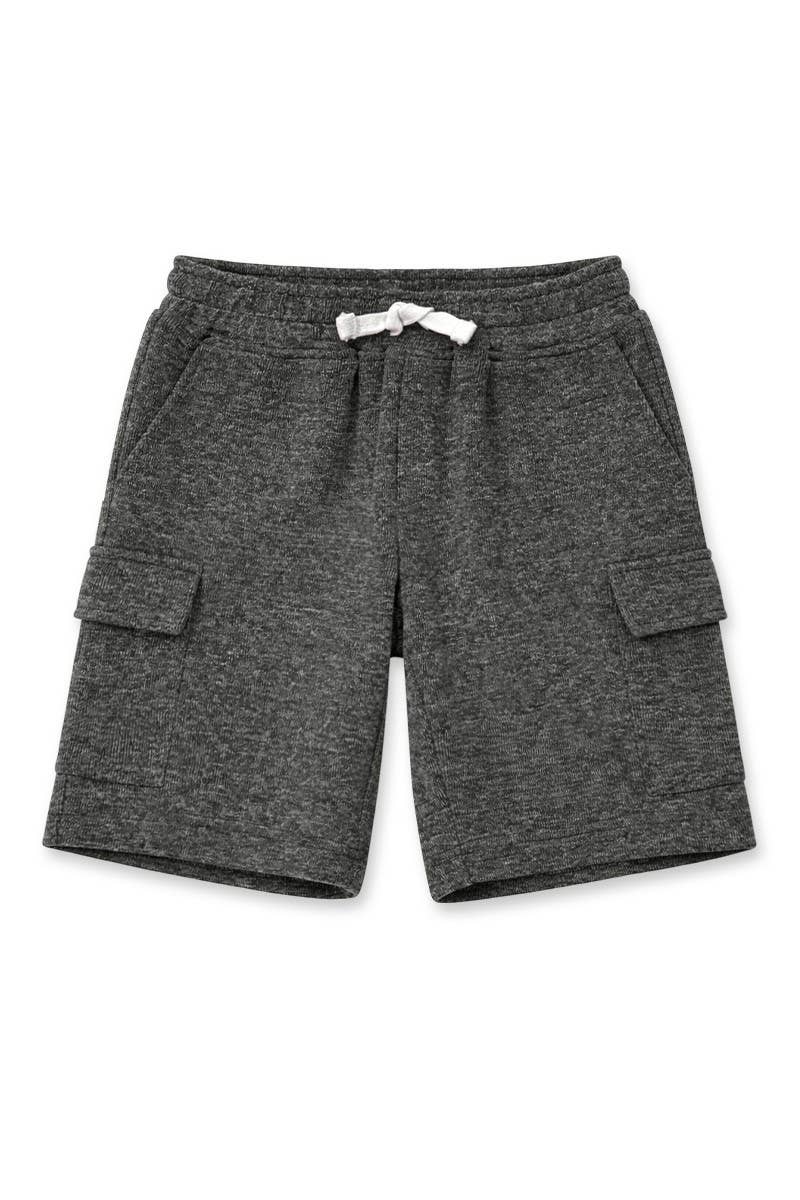 NOKI Boy's Heathered Charcoal Cargo Shorts