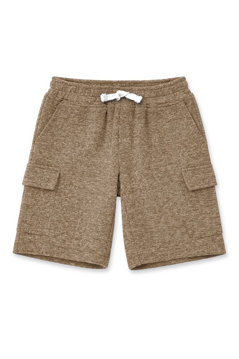 NOKI Boy's Heathered Charcoal Cargo Shorts