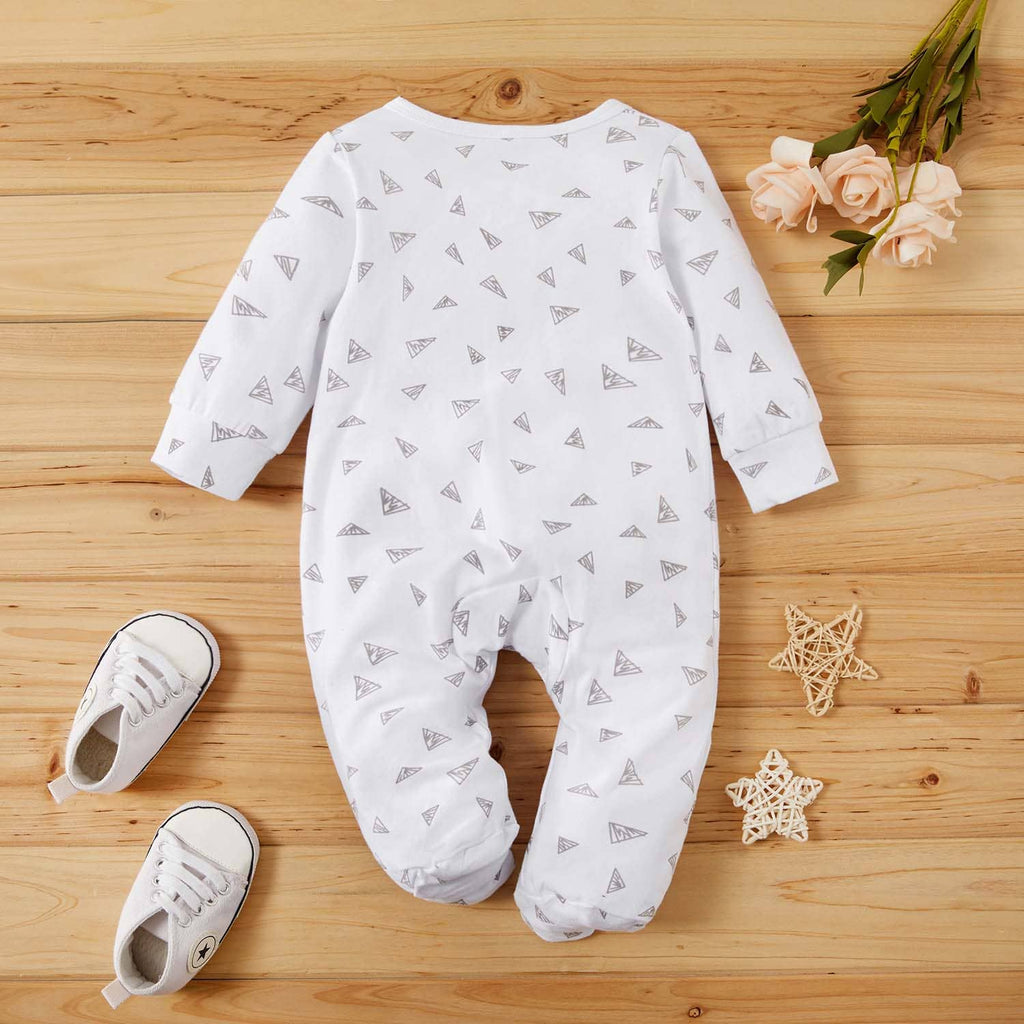 Cute Baby I Love Mummy Letter Print Red White Romper