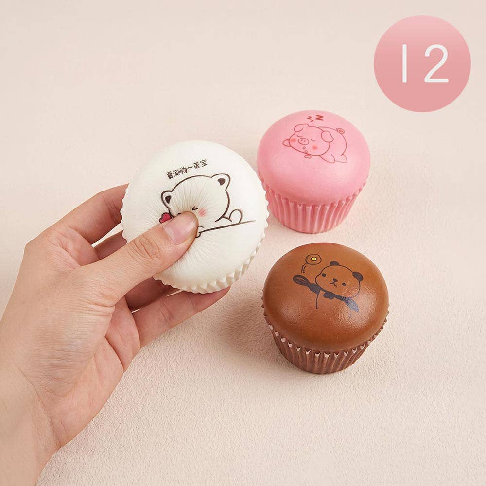 Cupcake Squeeze Squishy Stress Relief Toy Assorted