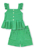 Girl's 2 pc Striped Short Set