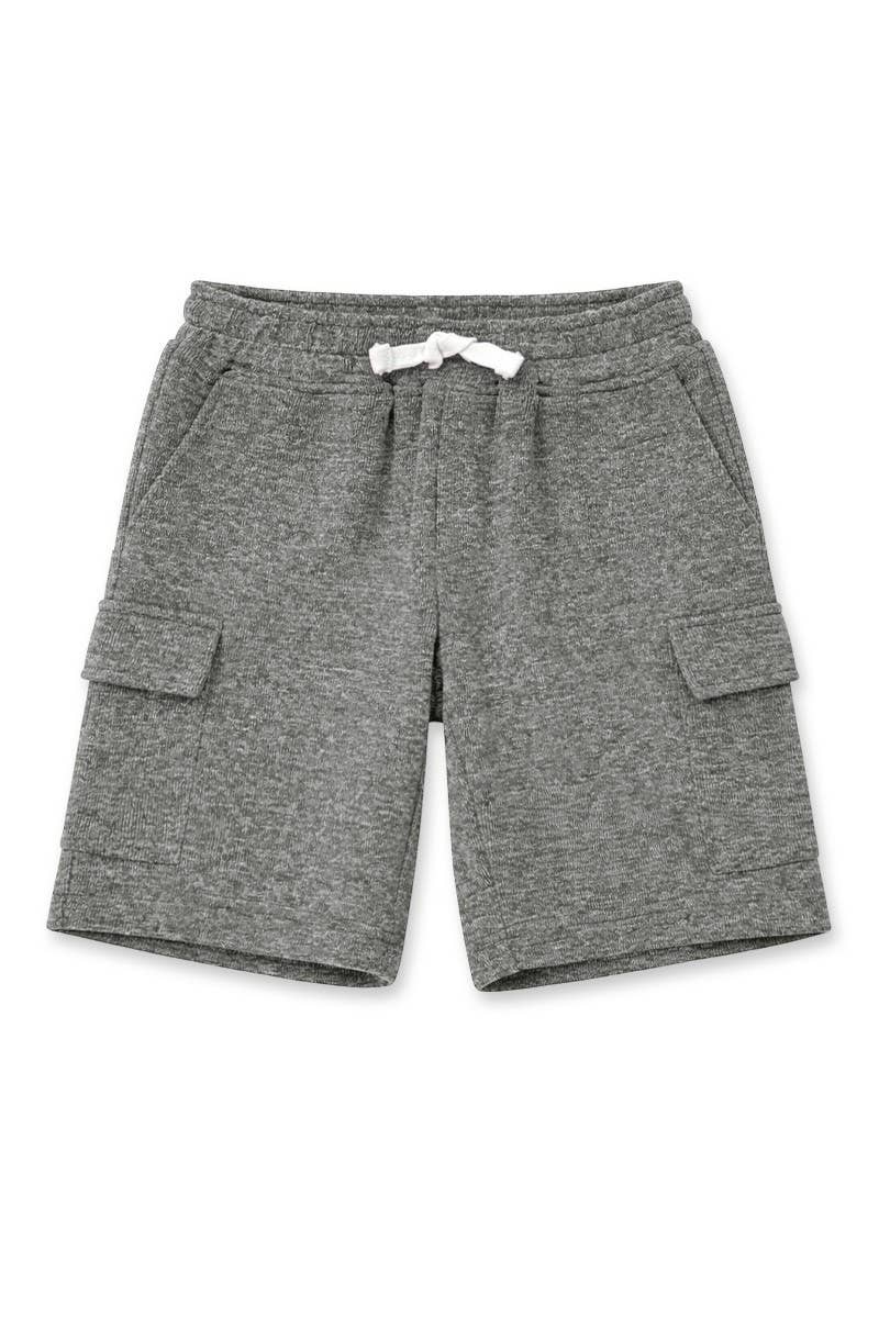 NOKI Boy's Heathered Charcoal Cargo Shorts