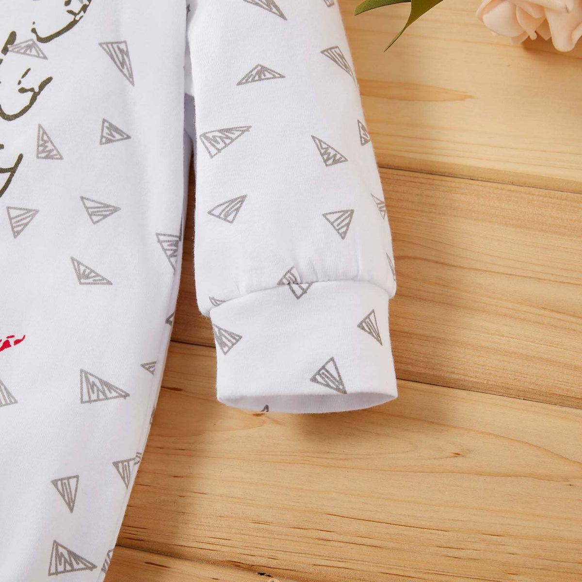 Cute Baby I Love Mummy Letter Print Red White Romper