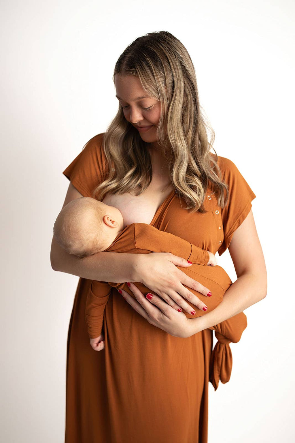 Saddle Longhorn Orange Western Knotted Newborn Baby Gown & knotted hat