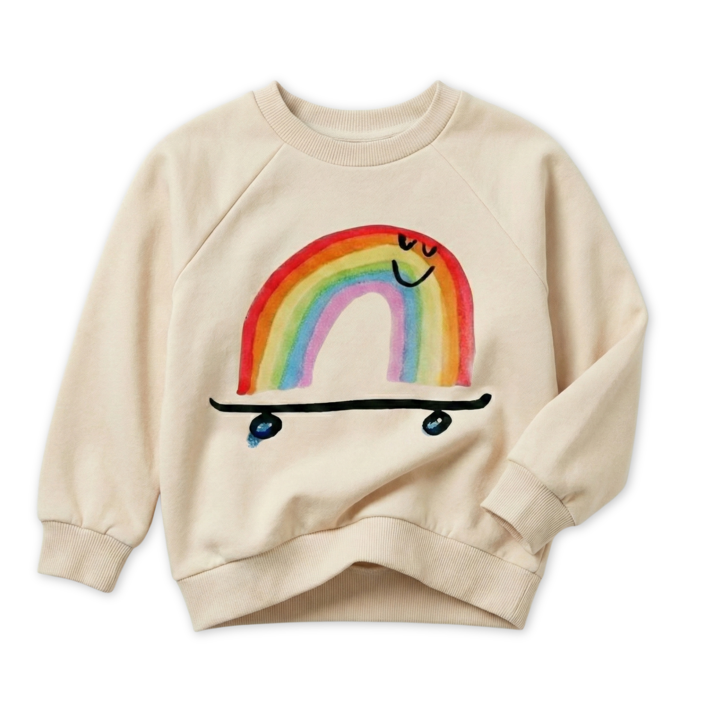 Rainbow Skateboard Organic Cotton Sweatshirt
