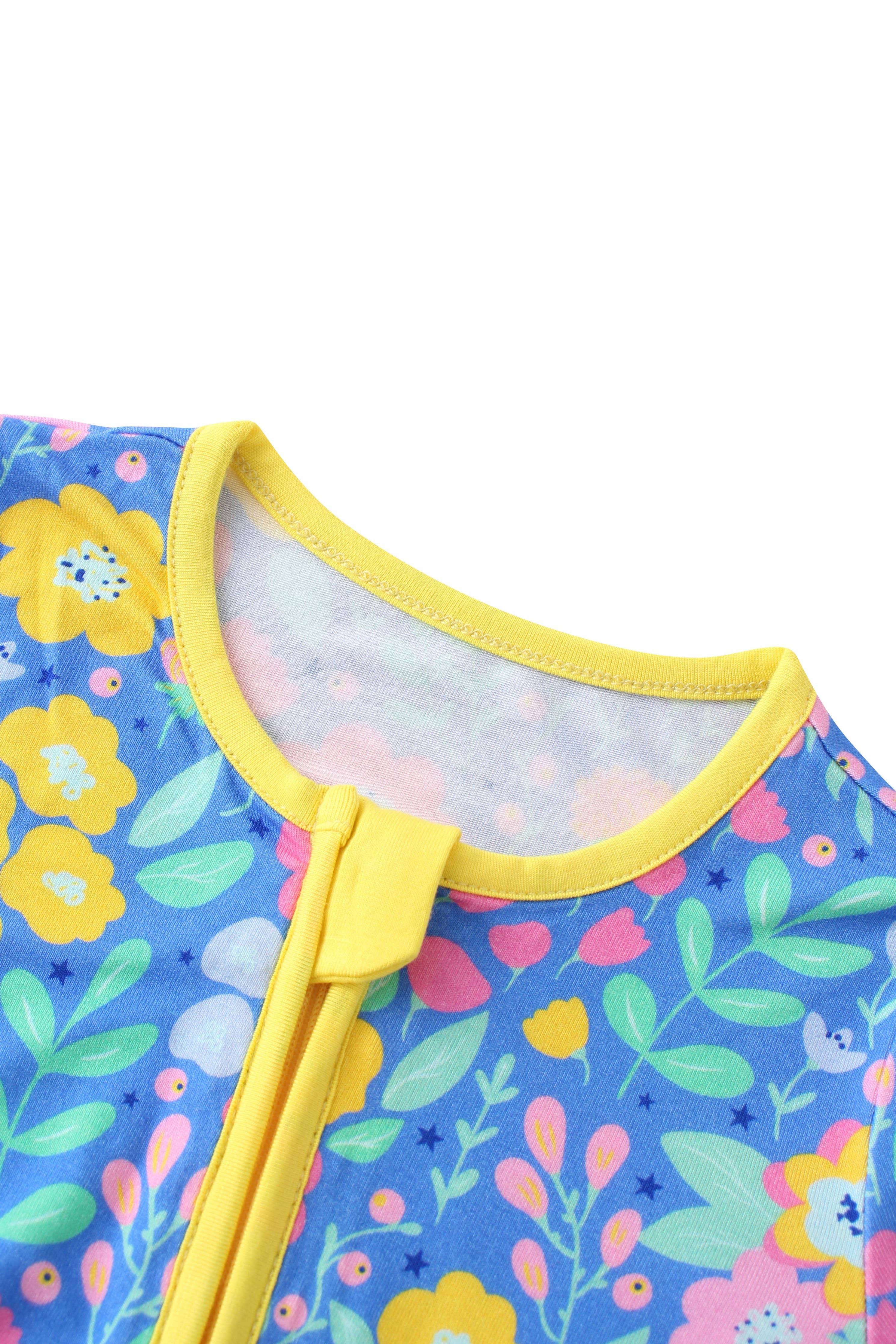 PoshTOT Blue Tulip Bamboo Baby Convertible Zippy Romper