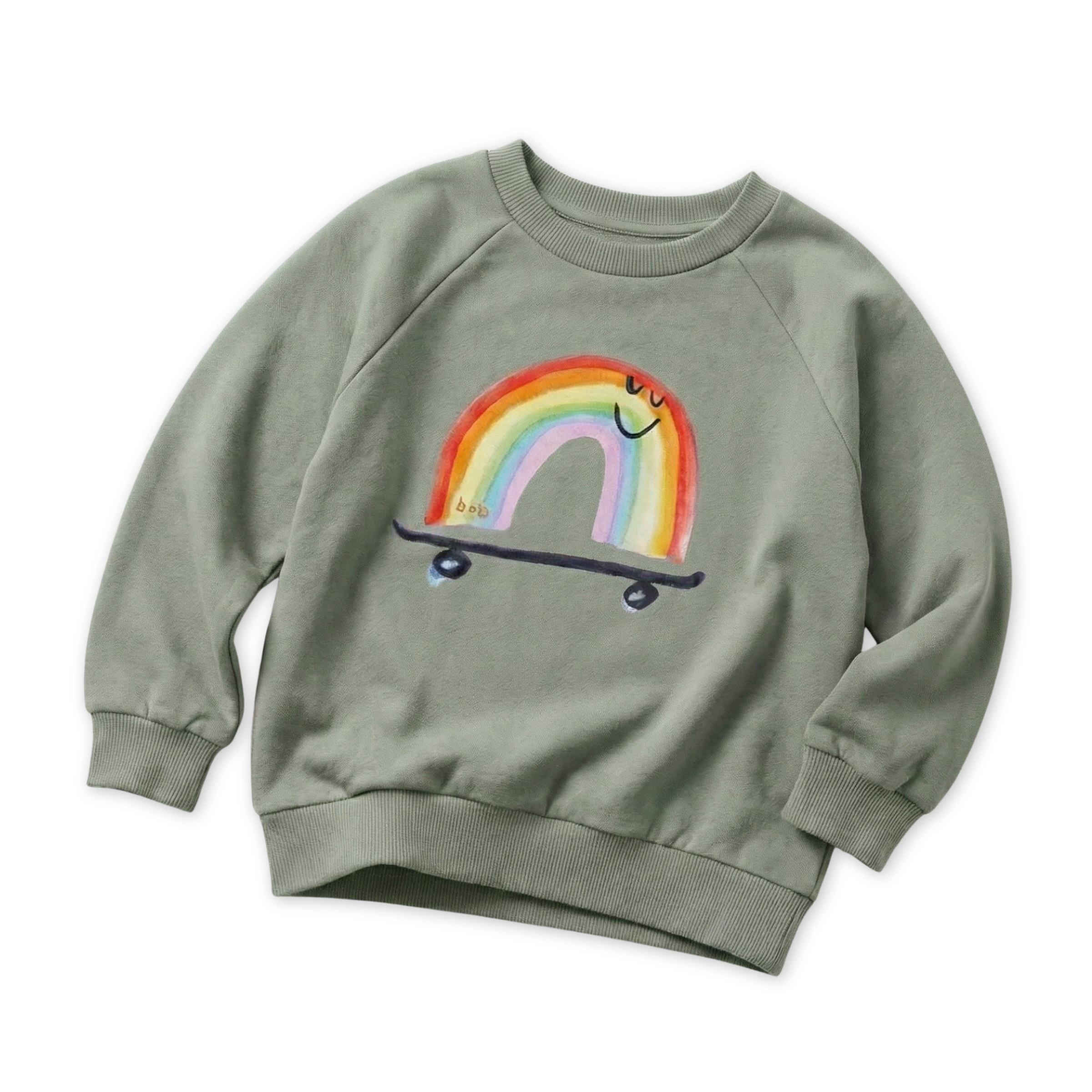 Rainbow Skateboard Organic Cotton Sweatshirt