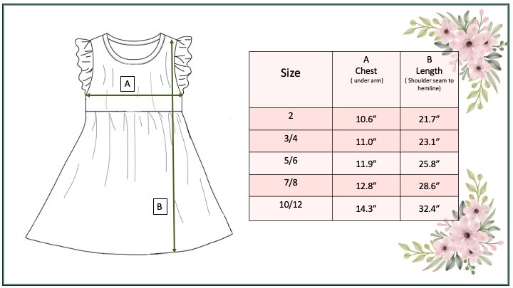 Kids Blue Floral Western Horse Flutter Sleeve Spring Dress