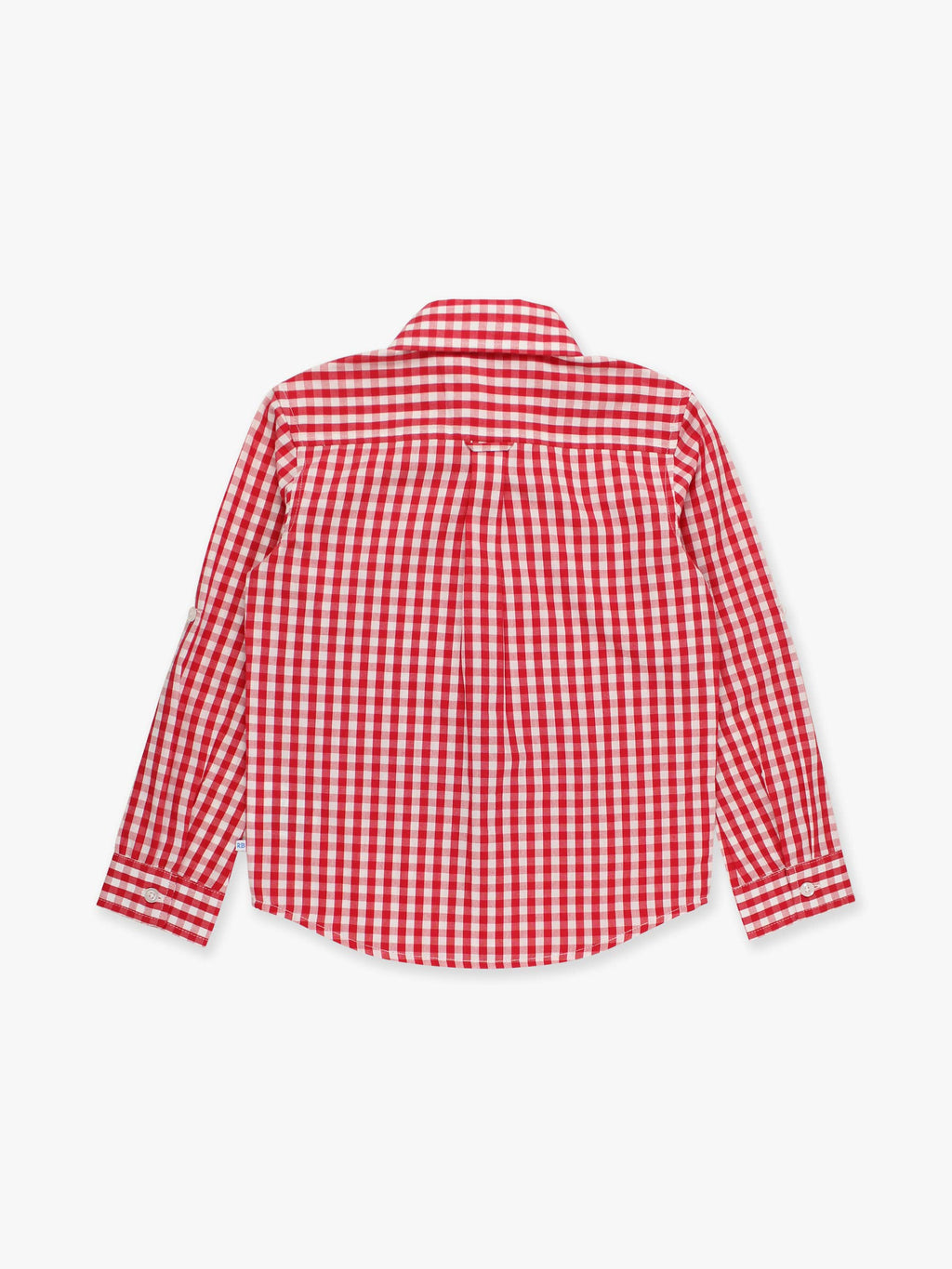 Boys Classic Red Gingham Long Sleeve Button Down Shirt