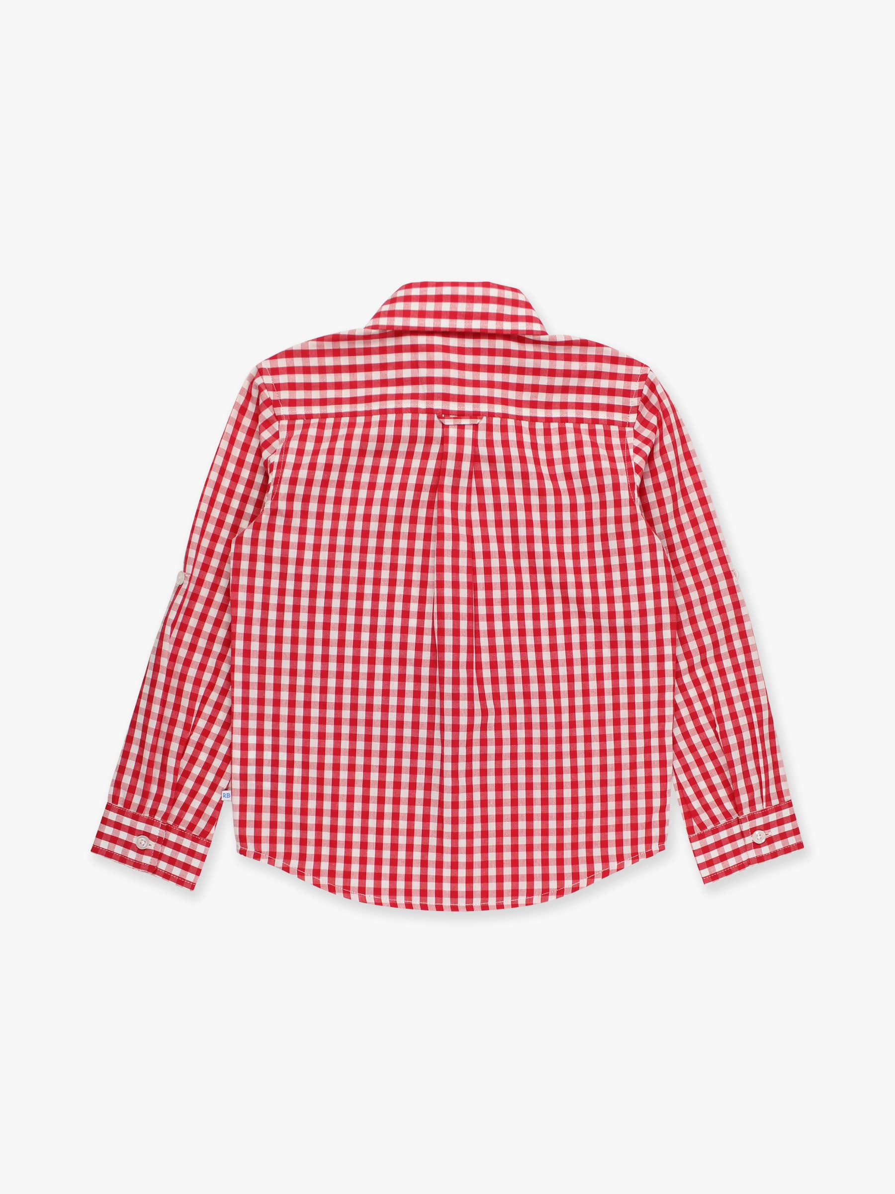 Boys Classic Red Gingham Long Sleeve Button Down Shirt