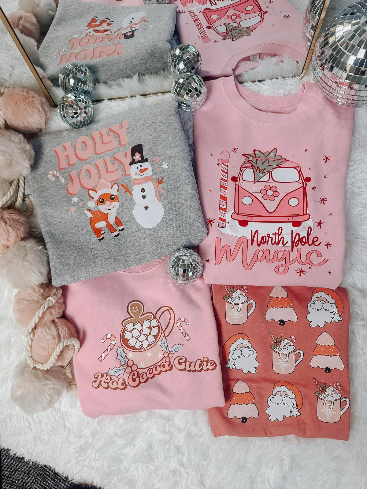Girl's Pink  Christmas  Sweatshirt