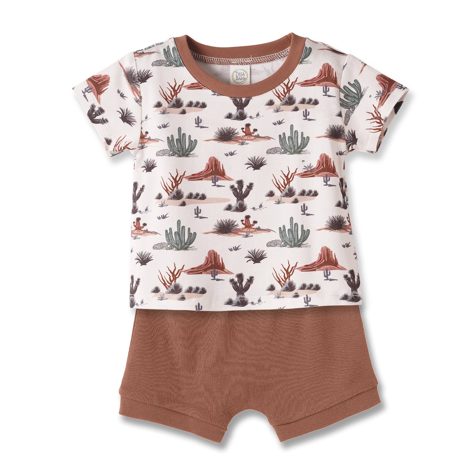Cactus Trails Bamboo Boy's Southwest Tee & Shorts Set