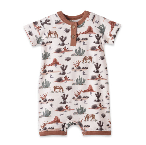 Bamboo Cactus Trails Henley Outfit- Romper