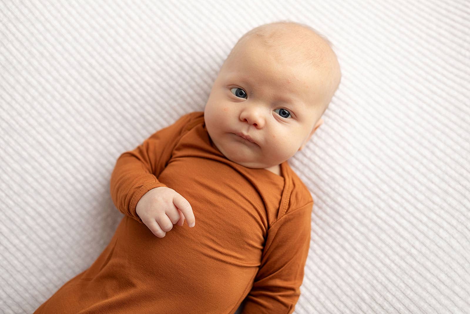 Saddle Longhorn Orange Western Knotted Newborn Baby Gown & knotted hat