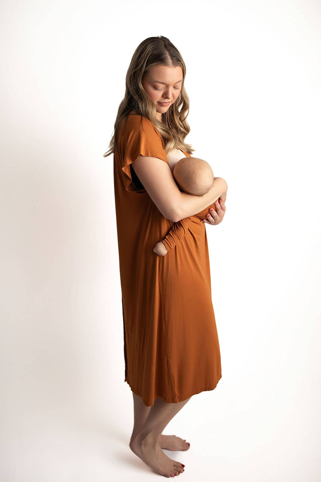 Saddle Longhorn Orange Western Knotted Newborn Baby Gown & knotted hat