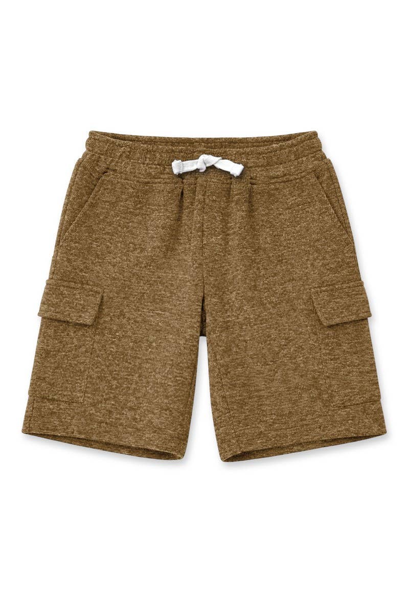 NOKI Boy's Heathered Charcoal Cargo Shorts