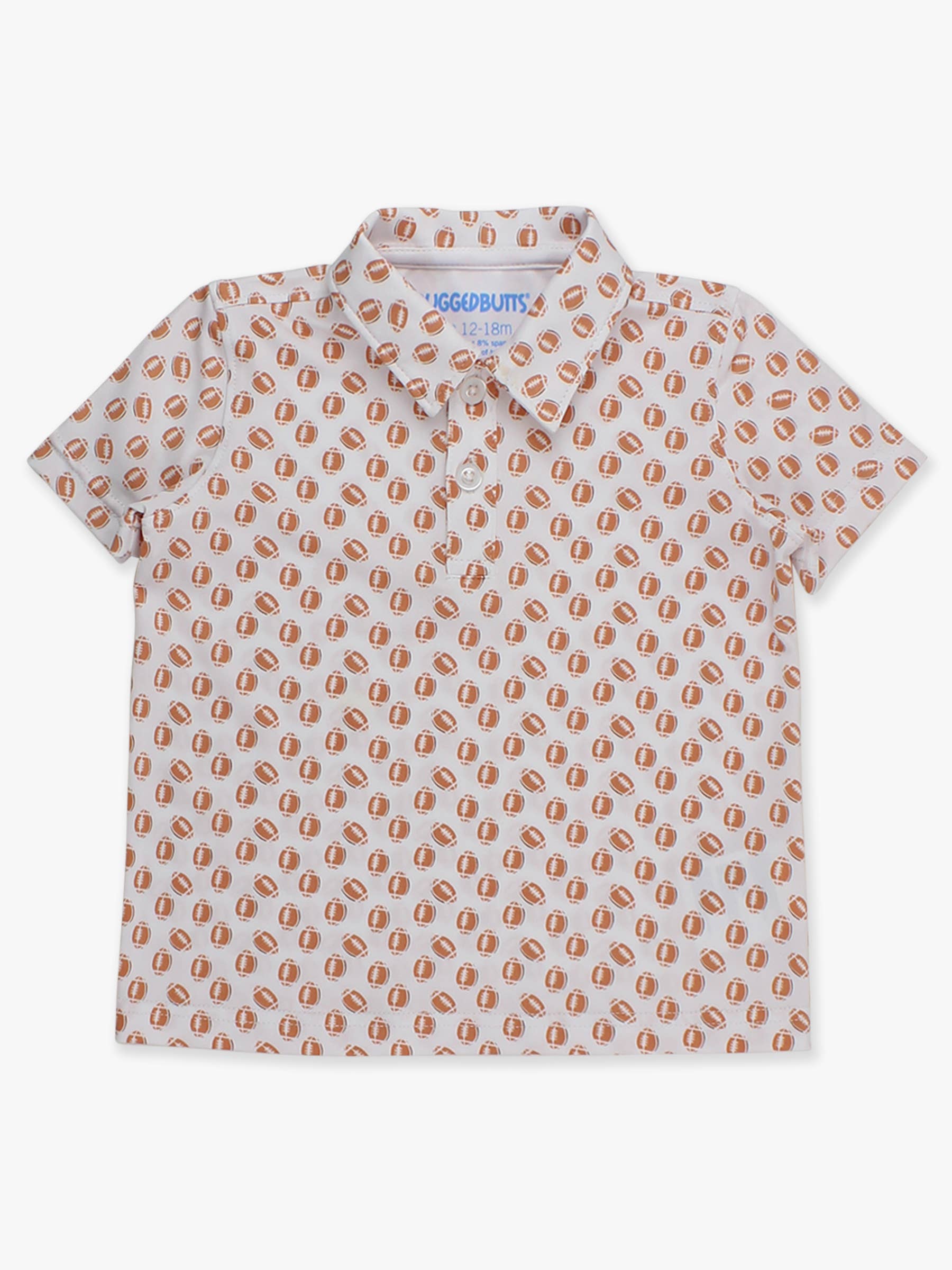 Boys Football Frenzy Knit Short Sleeve Performance Polo