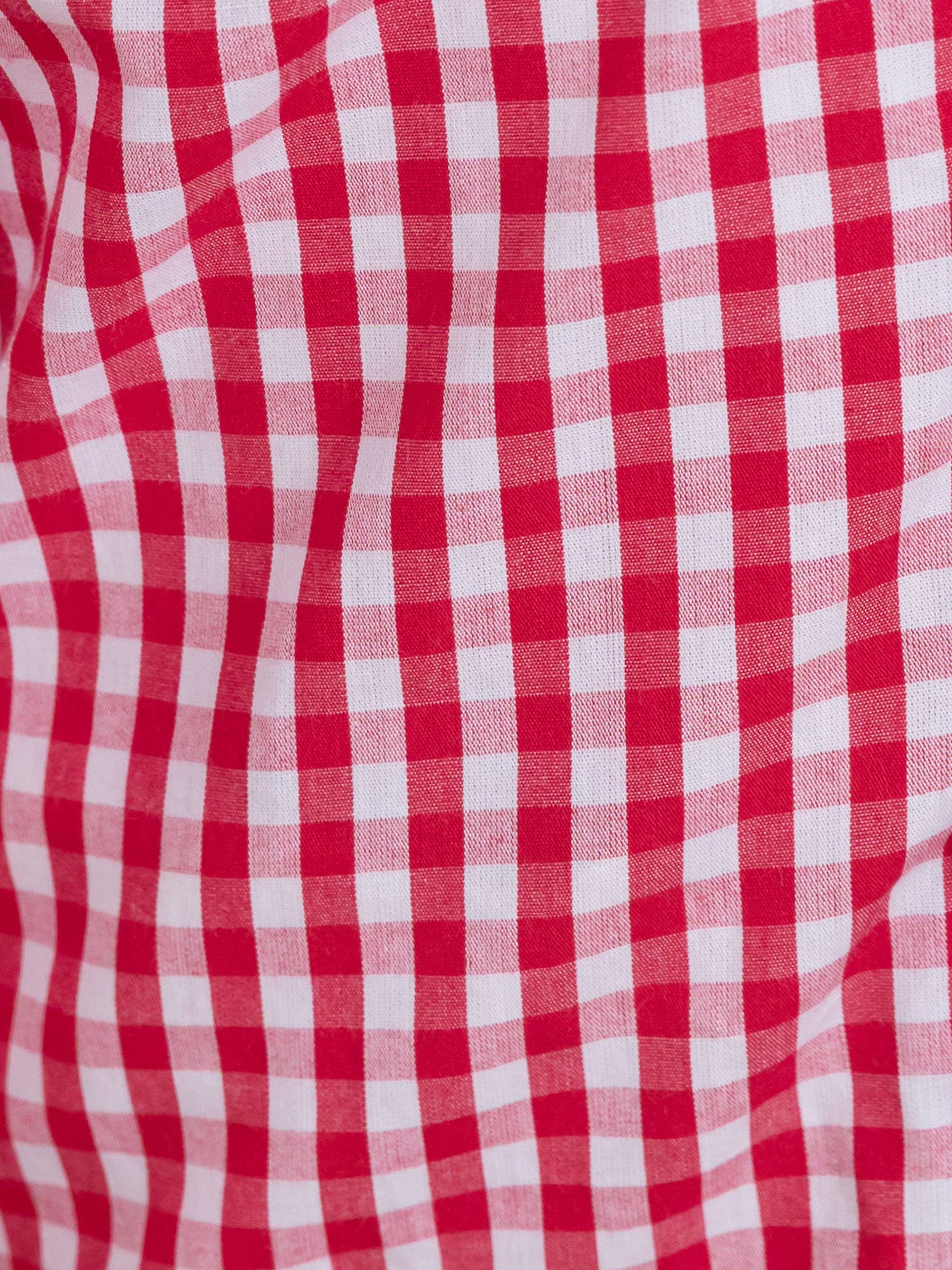 Boys Classic Red Gingham Long Sleeve Button Down Shirt