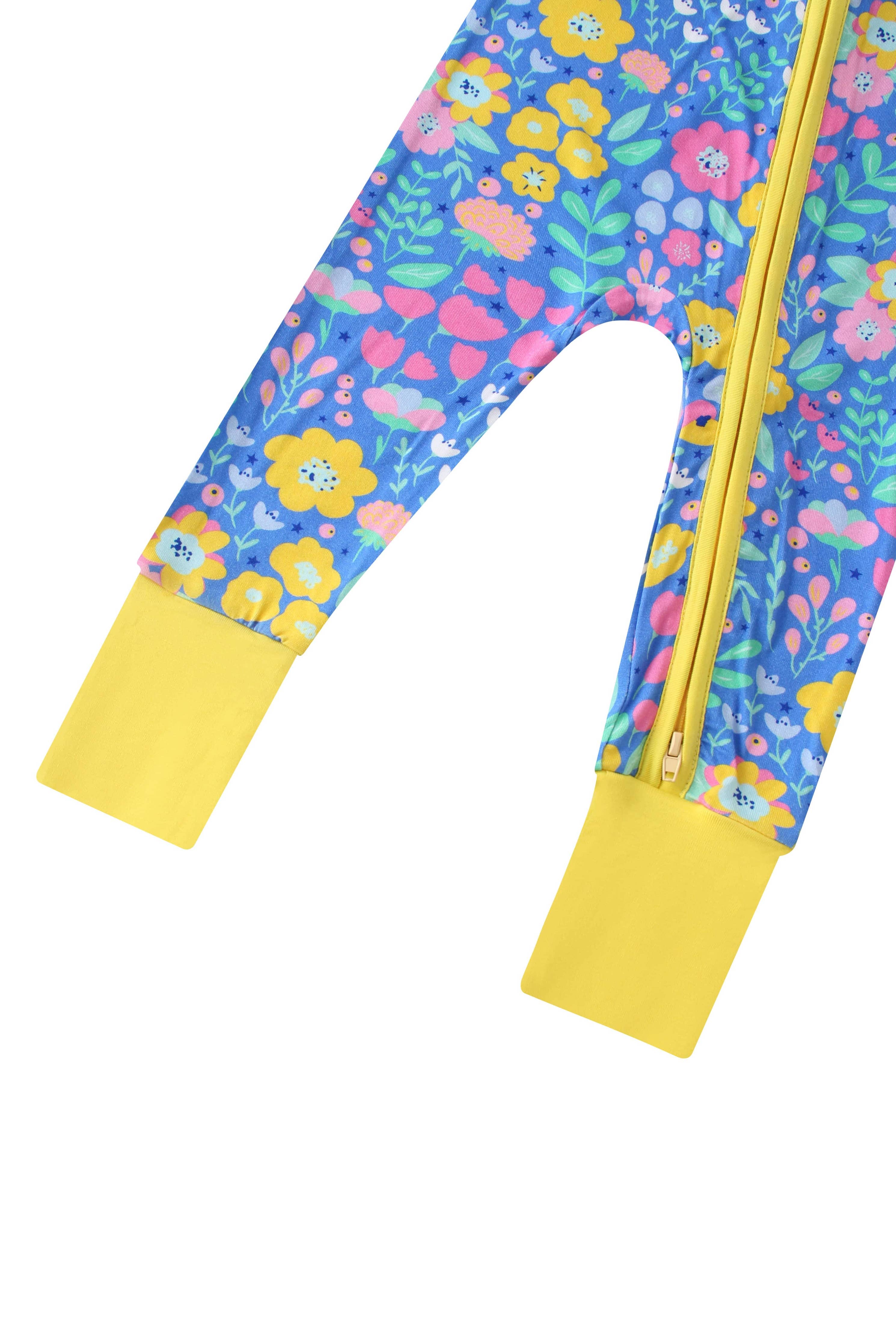PoshTOT Blue Tulip Bamboo Baby Convertible Zippy Romper