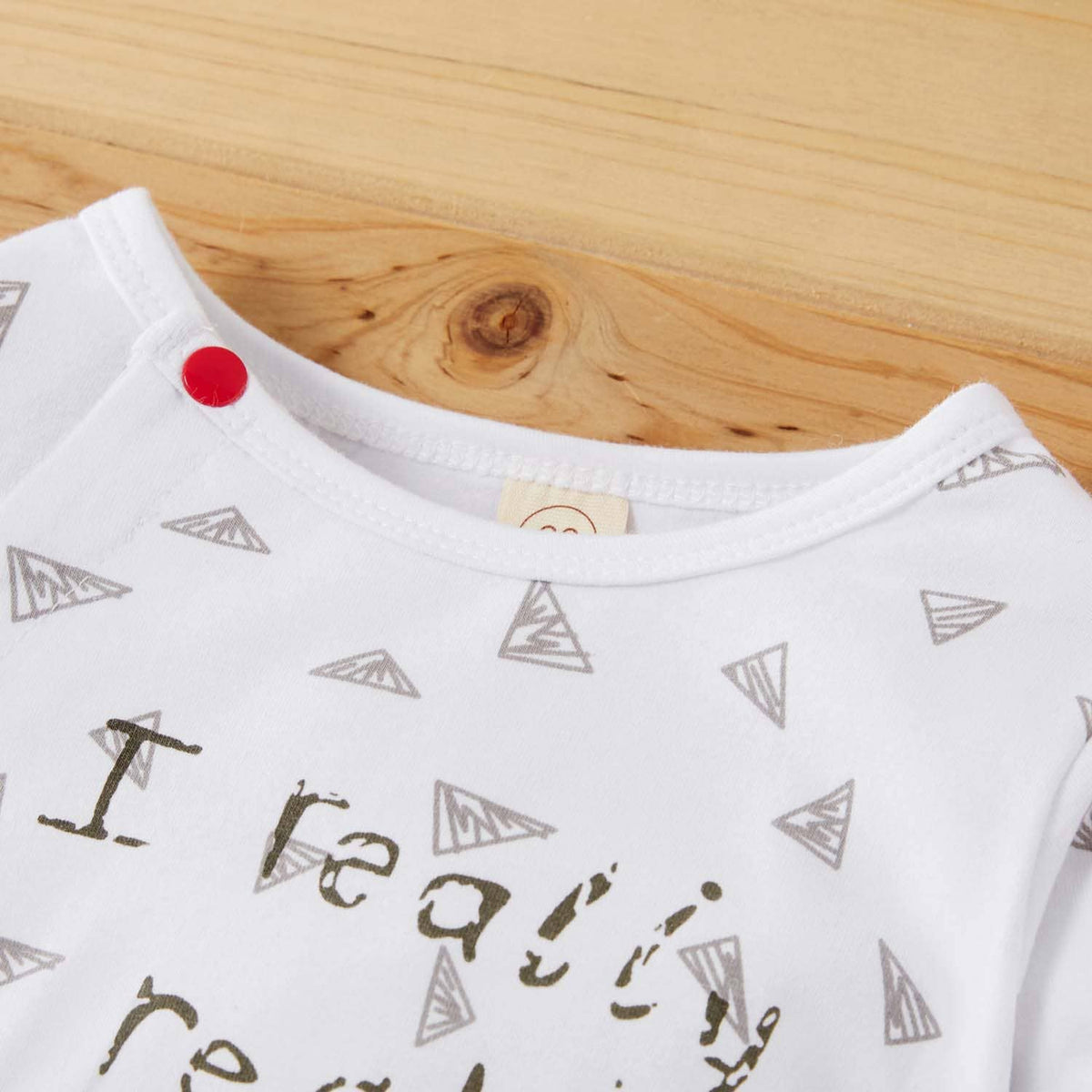 Cute Baby I Love Mummy Letter Print Red White Romper