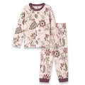 Girl's Floral Stitchery Bamboo Pajama Set 10Y & 12Y