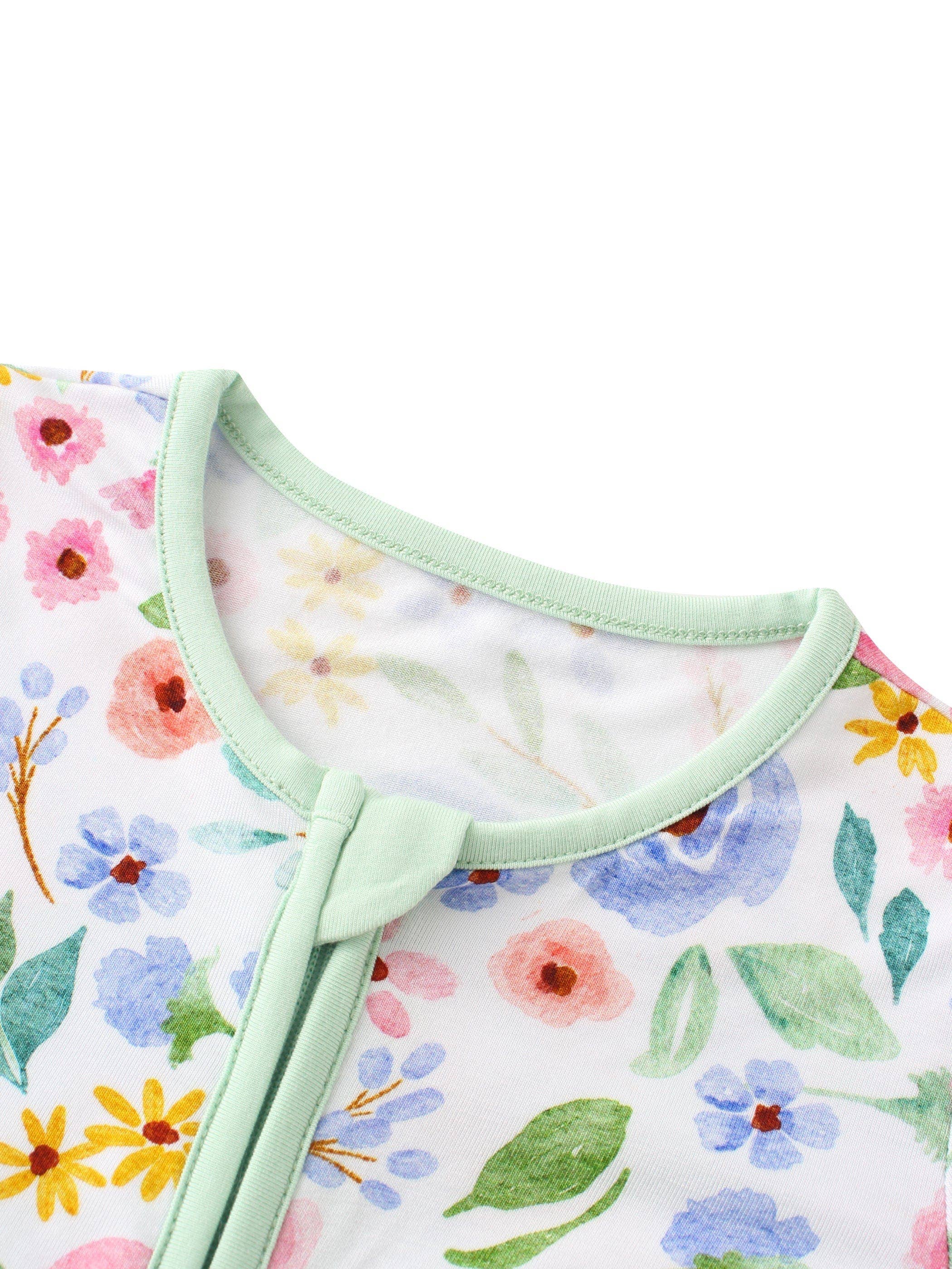 Posh TOT Ditsy Floral Bamboo Baby Convertible Zippy Romper